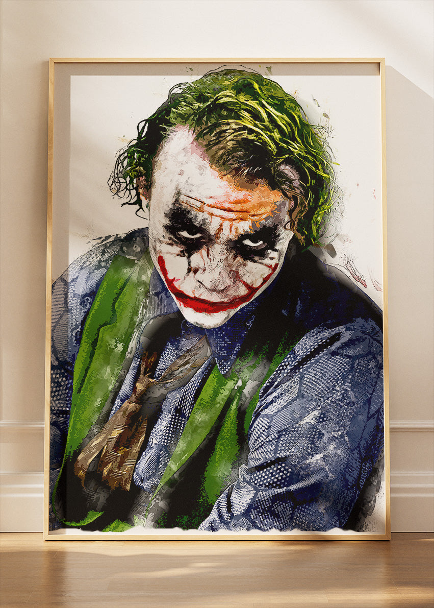 Joker – Expressive Dark Art Portrait Canvas & Poster Print – AI PRINT LAB
