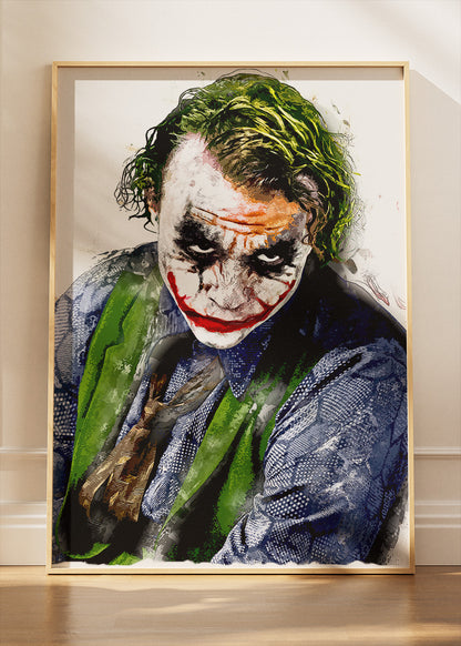 Joker – Expressive Dark Art Portrait Canvas & Poster Print – AI PRINT LAB