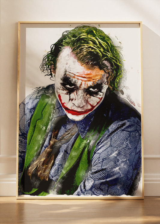 Joker – Expressive Dark Art Portrait Canvas & Poster Print – AI PRINT LAB