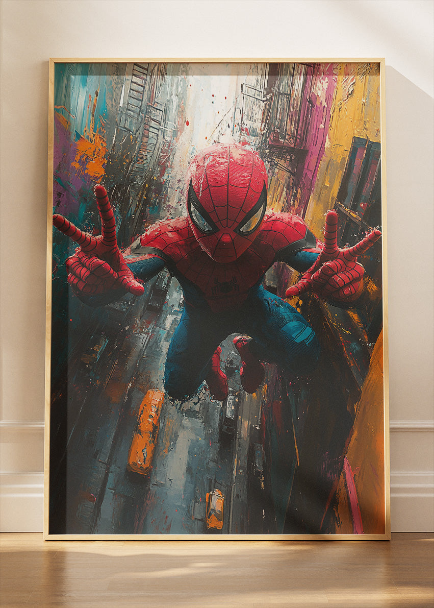 Spider-Man – Urban Vertical Action Canvas & Poster Print – AI PRINT LAB