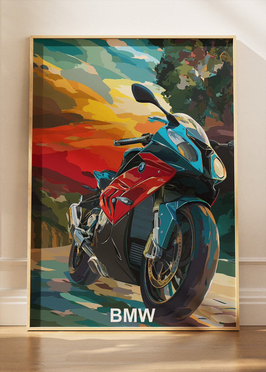 BMW Superbike Performance Art Poster & Canvas