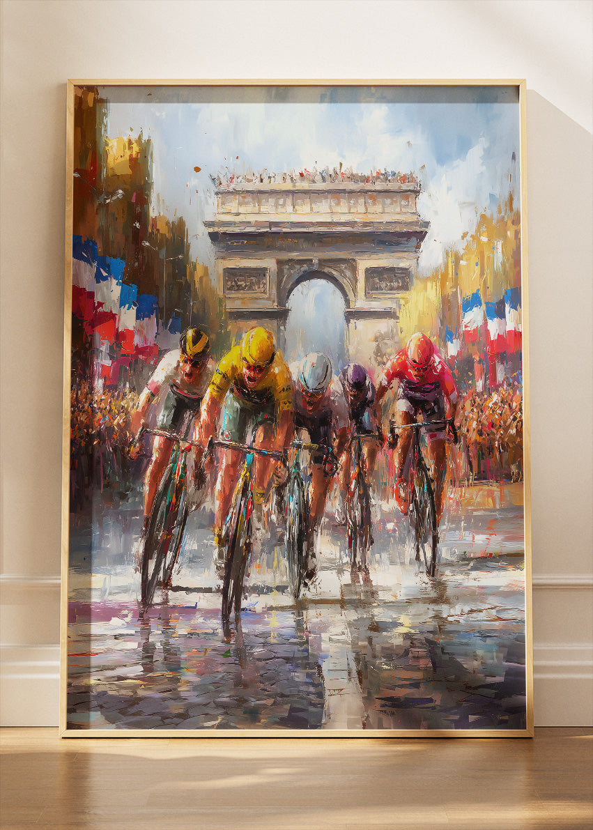 Tour de France Champs-Élysées Cycling Art Print & Canvas – Paris Peloton Finish Wall Art