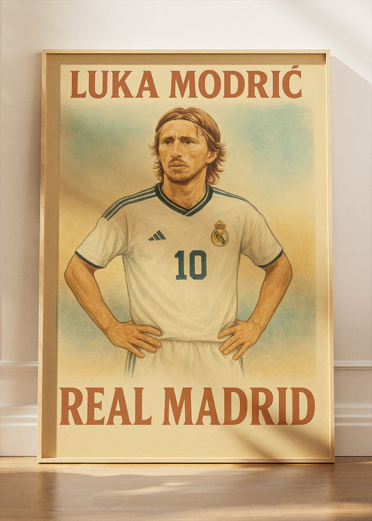 Luka Modrić Real Madrid Football Wall Art | Midfield Maestro Poster & Canvas
