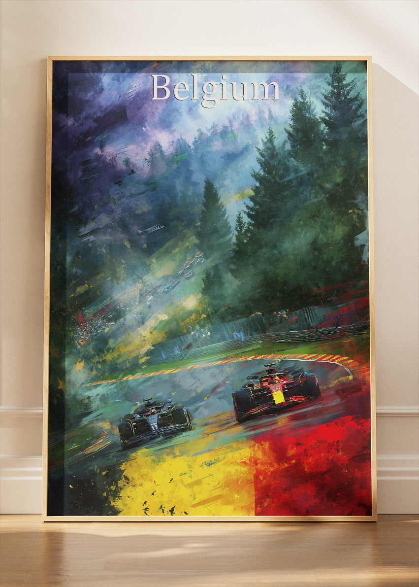 Belgium Formula 1 Poster & Canvas | Spa-Francorchamps Racing Wall Art