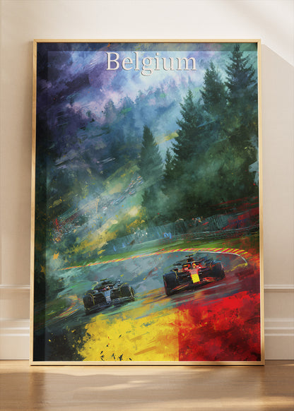 Belgium Formula 1 Poster & Canvas | Spa-Francorchamps Racing Wall Art