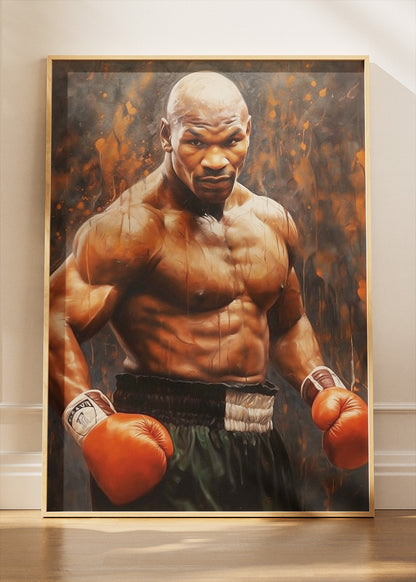 Mike Tyson Boxing Legend Portrait Poster & Canvas Art Print – Power and Intensity Wall Art