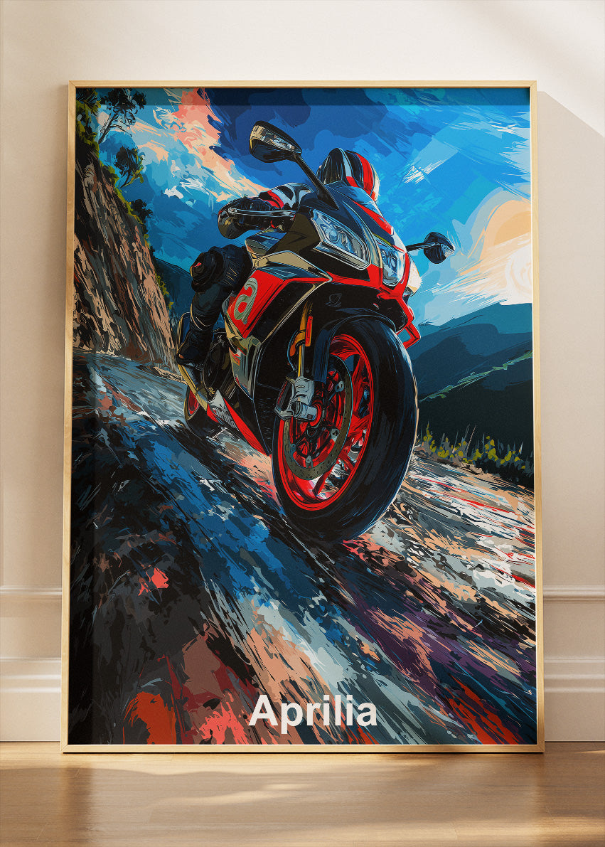 Aprilia Superbike Wall Art Poster & Canvas – Dynamic Motorcycle Racing Artwork
