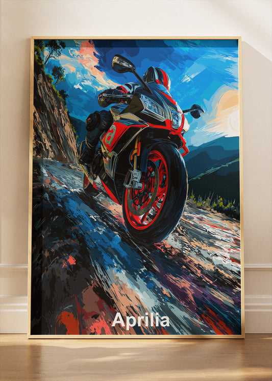Aprilia Superbike Wall Art Poster & Canvas – Dynamic Motorcycle Racing Artwork