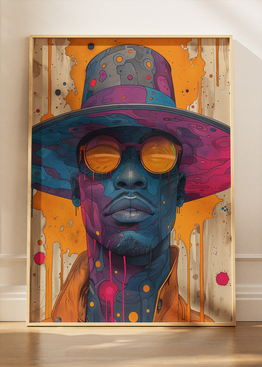 Modern Afro Pop Art Portrait Canvas & Poster Print – AI PRINT LAB