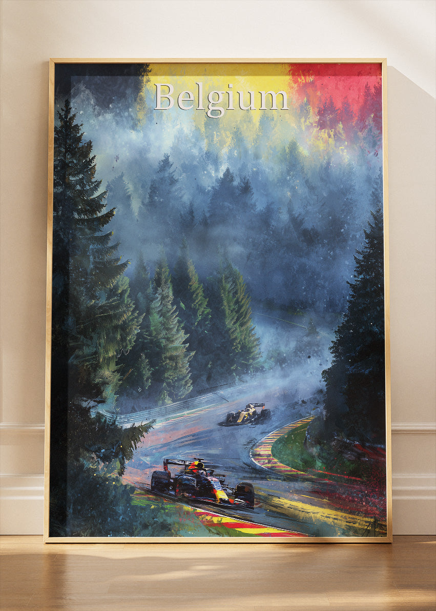Belgium Formula 1 Racing Poster & Canvas | Spa-Inspired Motorsport Wall Art