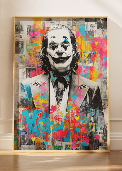 Joker – Urban Graffiti Collage Canvas & Poster Print – AI PRINT LAB