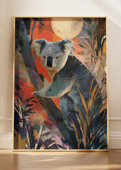 Koala Poster & Canvas Print – Colorful Jungle Wildlife Art