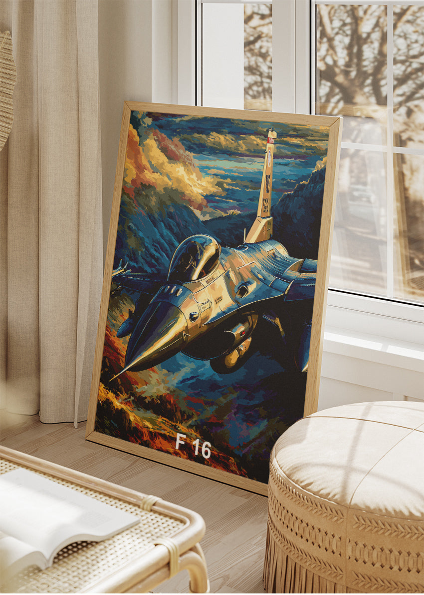 F-16 Fighting Falcon Jet Poster & Canvas Print – Modern Fighter Aircraft Art – Aiprintlab