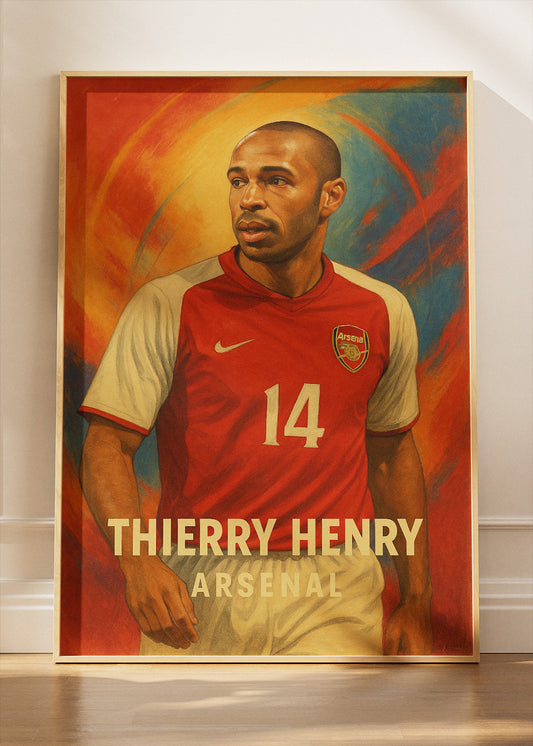 Thierry Henry Arsenal Football Wall Art | Iconic Premier League Striker Poster & Canvas