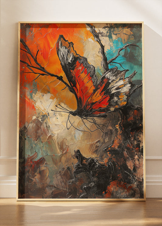 Abstract Butterfly Art Print & Canvas – Textured Modern Nature Wall Art