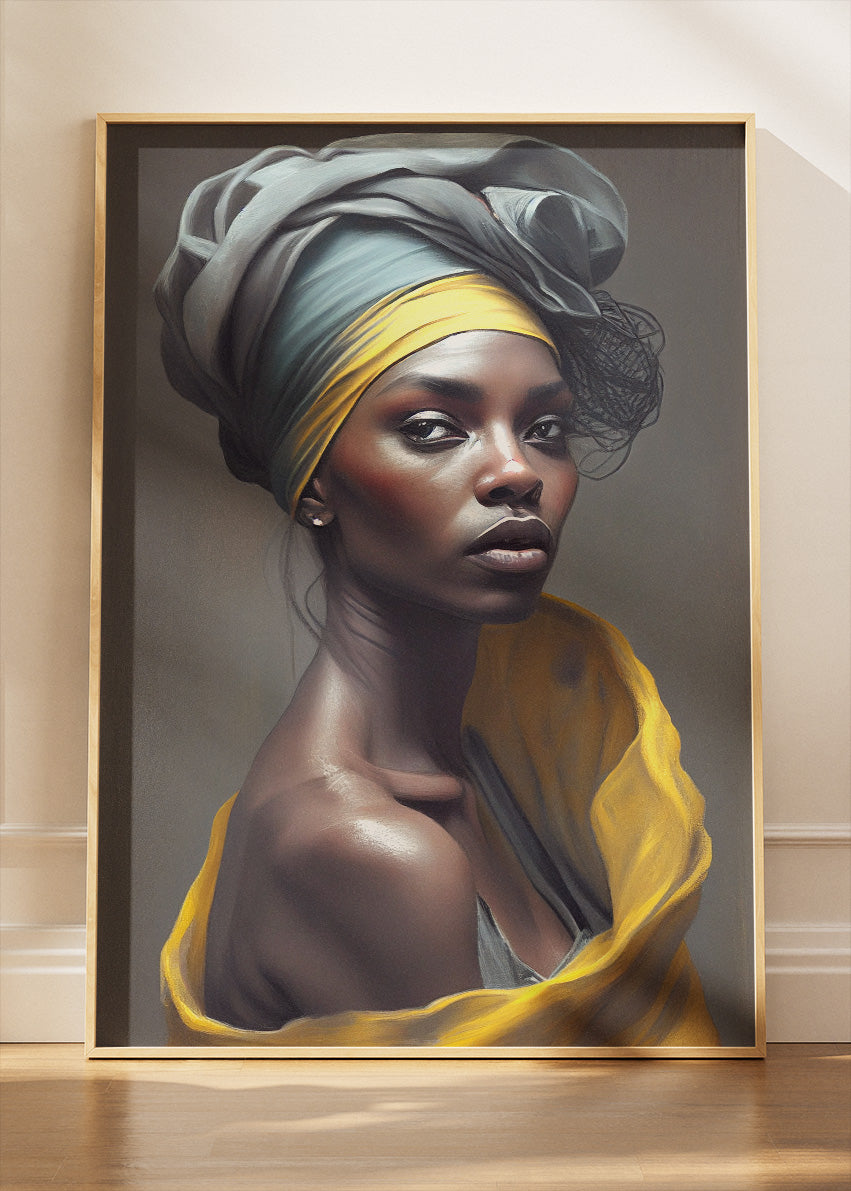 Golden Veil Elegance Portrait Canvas & Poster Print – AI PRINT LAB