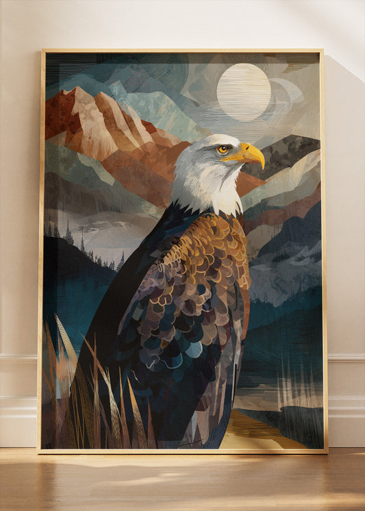 Majestic Eagle Mountain Landscape Canvas & Poster Print – AI PRINT LAB