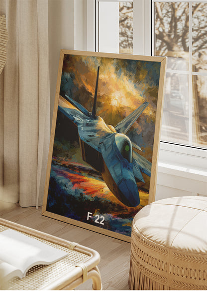 F-22 Raptor Poster & Canvas Print – Stealth Fighter Jet Wall Art