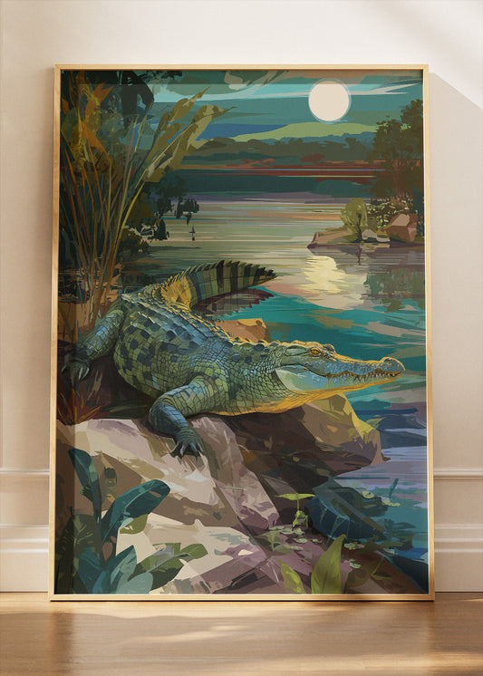Crocodile River Landscape Canvas & Poster Print – AI PRINT LAB