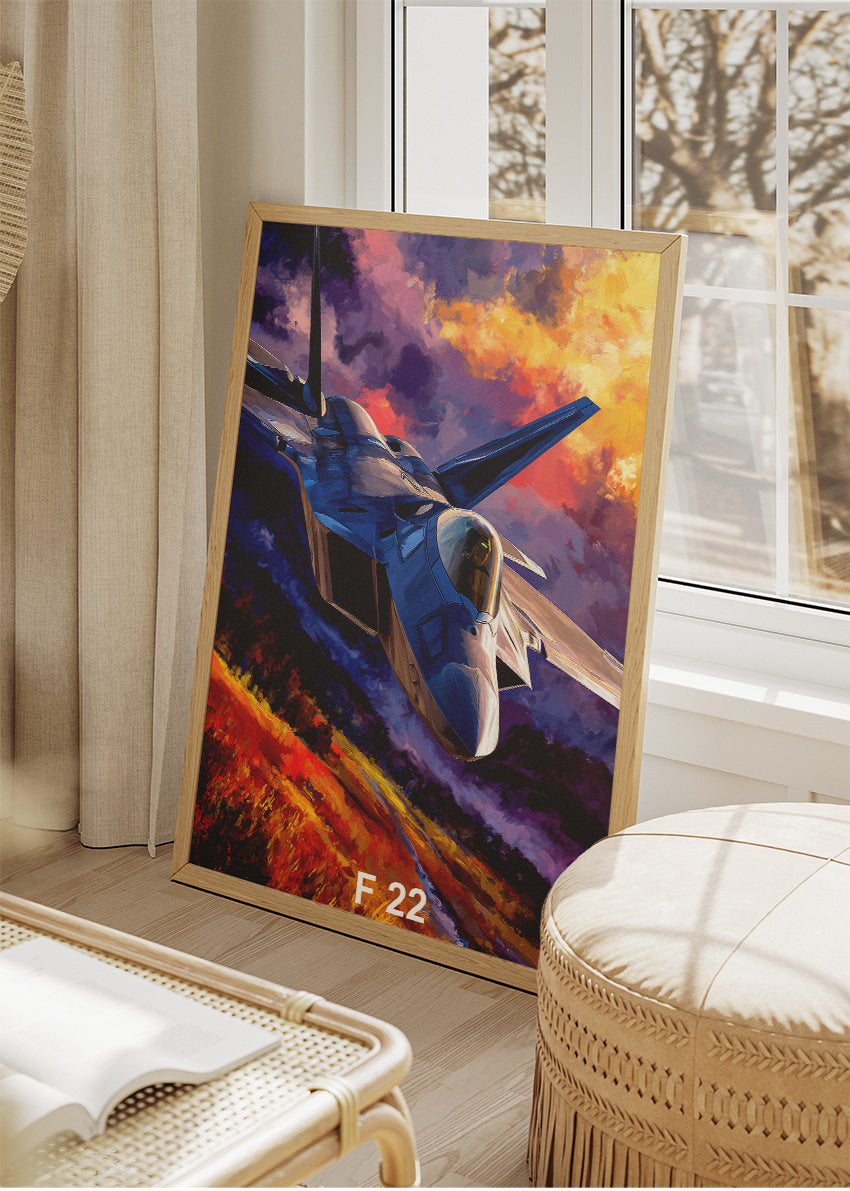 F-22 Raptor Poster & Canvas Print – Stealth Fighter Jet Wall Art
