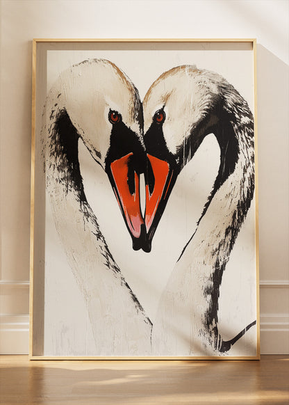 Elegant Swan Love Canvas & Poster Print – AI PRINT LAB