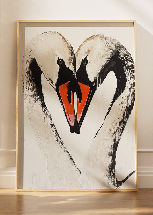 Elegant Swan Love Canvas & Poster Print – AI PRINT LAB