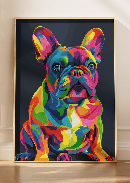 Colorful French Bulldog Pop Art Canvas & Poster Print – AI PRINT LAB