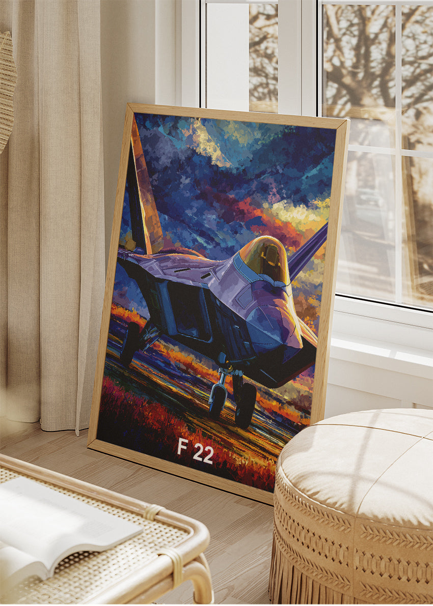 F-22 Raptor Poster & Canvas Print – Stealth Fighter Jet Wall Art