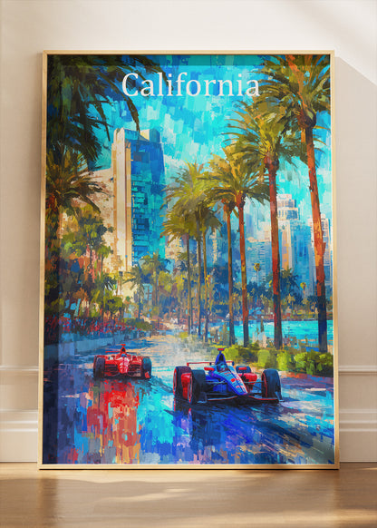 California Formula One Street Circuit Poster & Canvas | West Coast Motorsport Wall Art