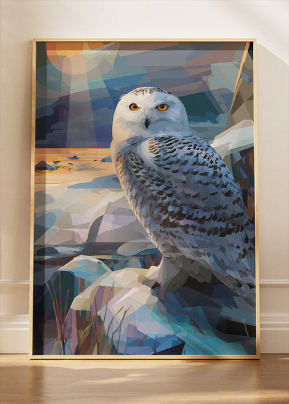 Snowy Owl Poster & Canvas Print – Arctic Wildlife Landscape Art