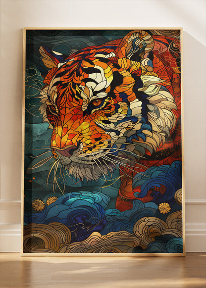 Ornate Tiger Asian Art Canvas & Poster Print – AI PRINT LAB