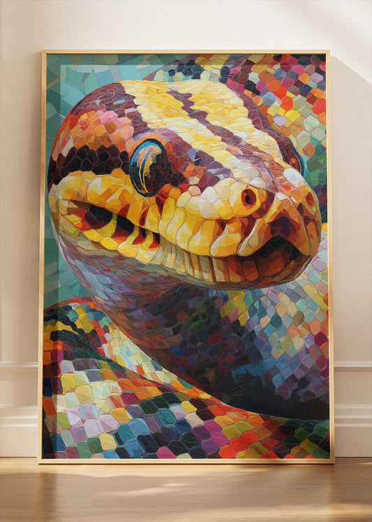 Colorful Mosaic Snake Canvas & Poster Print – AI PRINT LAB