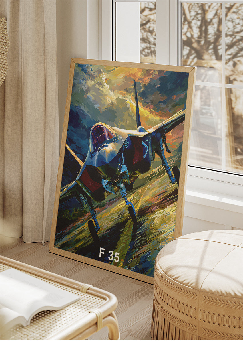 F-35 Lightning II Poster & Canvas Print – Modern Stealth Jet Wall Art