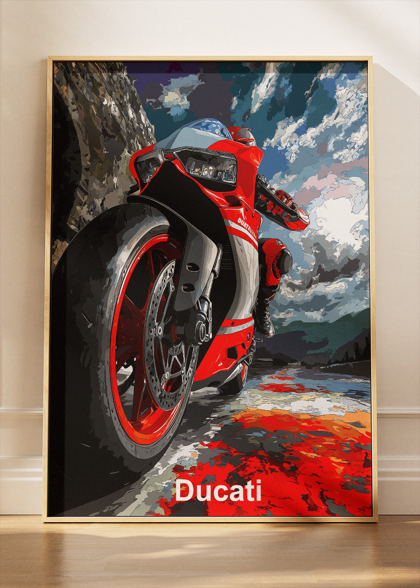 Ducati Superbike Motion Art Poster & Canvas