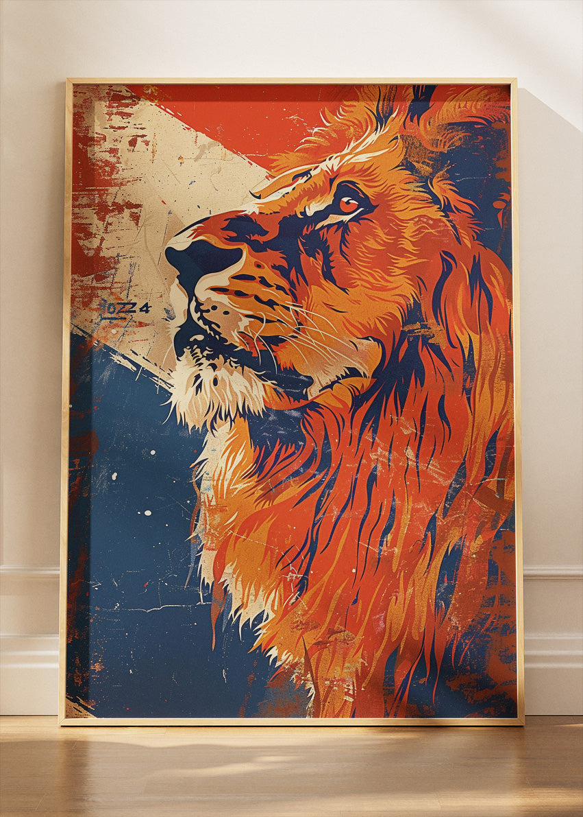 Majestic Lion Vintage Pop Art Canvas & Poster Print – AI PRINT LAB