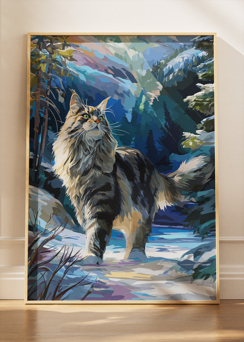 Majestic Forest Cat Canvas & Poster Print – AI PRINT LAB