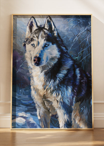 Arctic Husky Wolf Style Canvas & Poster Print – AI PRINT LAB