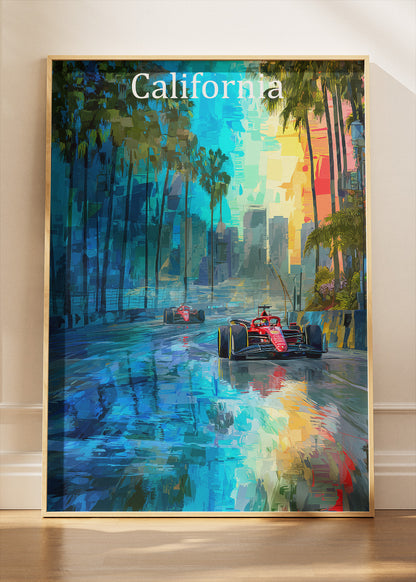 California Formula One Urban Street Circuit Poster & Canvas | Cinematic Motorsport Wall Art