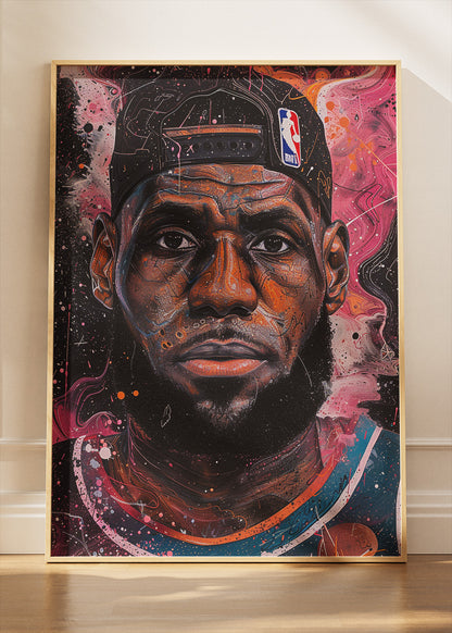 LeBron James Portrait Art Print & Canvas – NBA Icon Basketball Wall Art