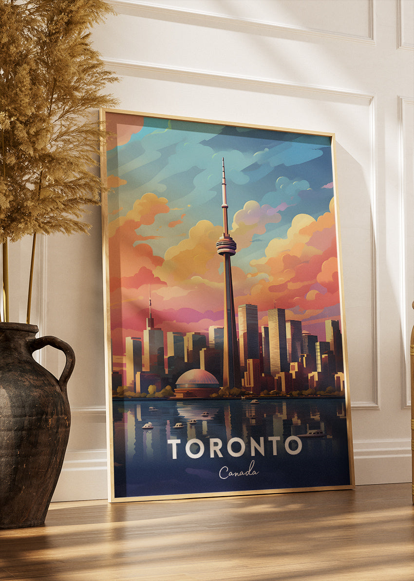 Toronto Canada Skyline Poster & Canvas Print – CN Tower Cityscape Wall Art