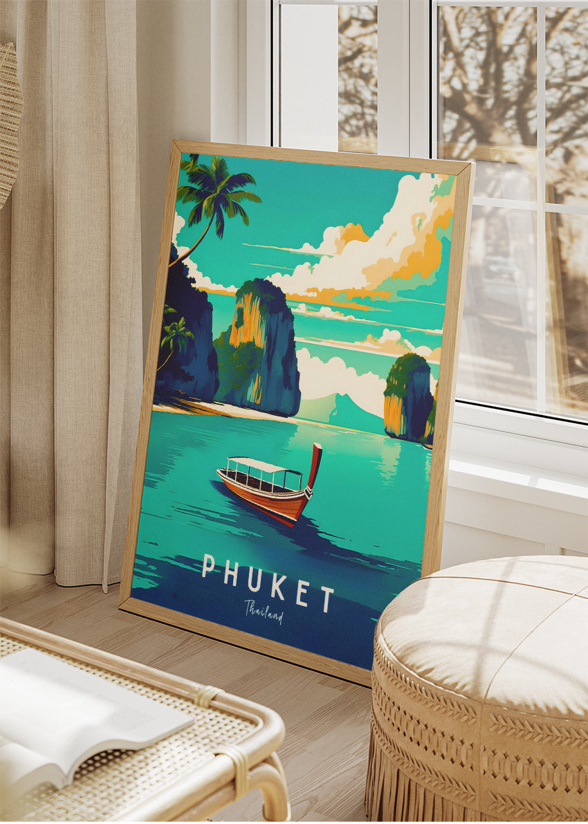 Phuket Thailand Poster & Canvas Print – Vintage Tropical Paradise Travel Art