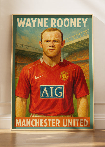 Wayne Rooney Manchester United Wall Art | Legendary Red Devils Football Poster & Canvas