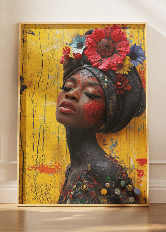 Floral Muse Portrait Canvas & Poster Print – AI PRINT LAB