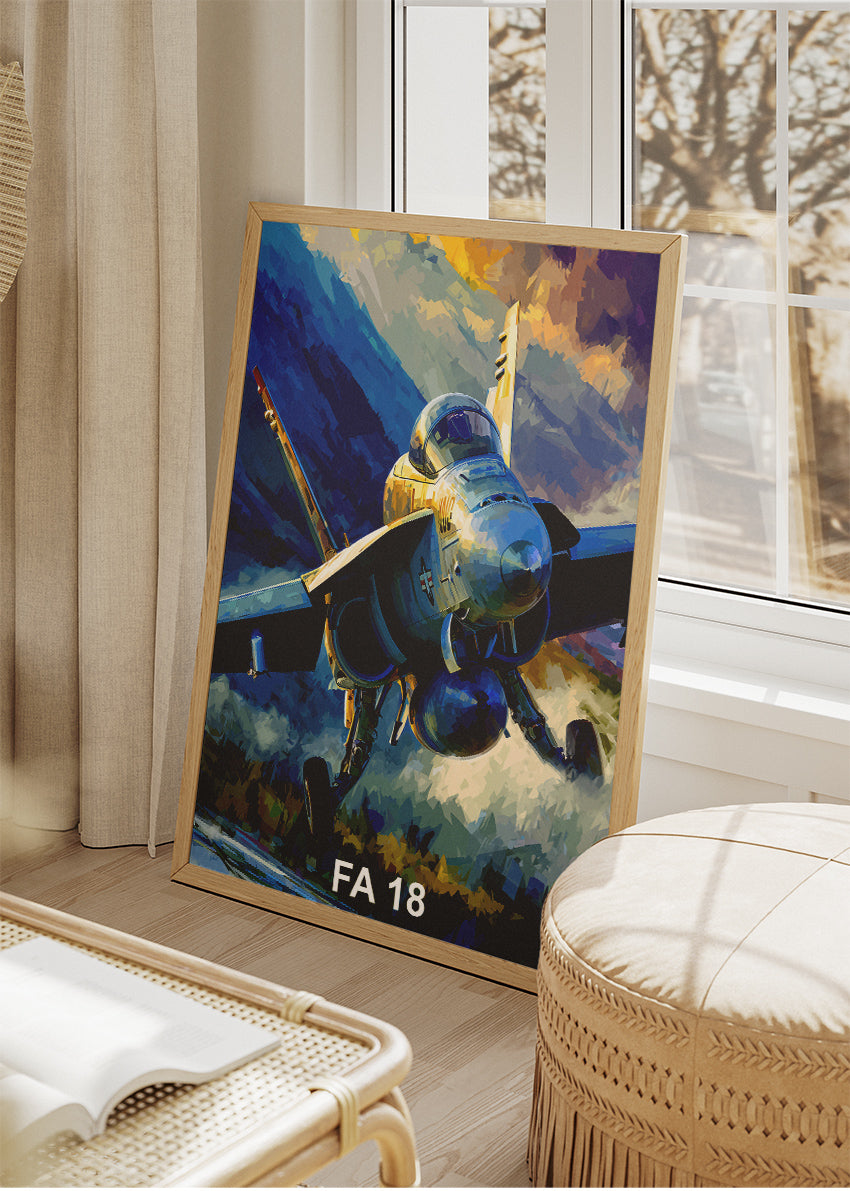 FA-18 Hornet Fighter Jet Poster & Canvas Print – Dynamic Aviation Wall Art