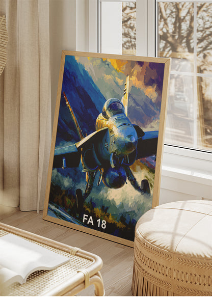 FA-18 Hornet Fighter Jet Poster & Canvas Print – Dynamic Aviation Wall Art