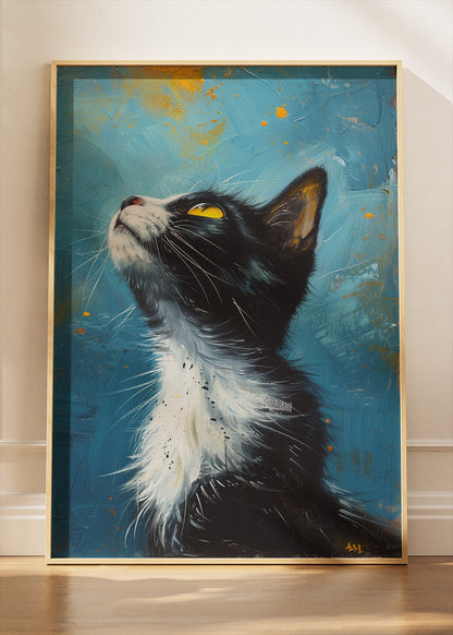 Elegant Tuxedo Cat Art Canvas & Poster Print – AI PRINT LAB