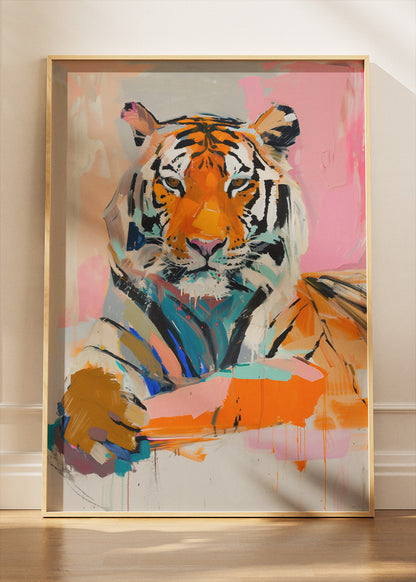 Expressive Tiger Portrait Canvas Print & Poster – Modern Abstract Tiger Wall Art – AI PRINT LAB