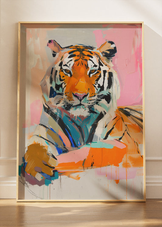Expressive Tiger Portrait Canvas Print & Poster – Modern Abstract Tiger Wall Art – AI PRINT LAB
