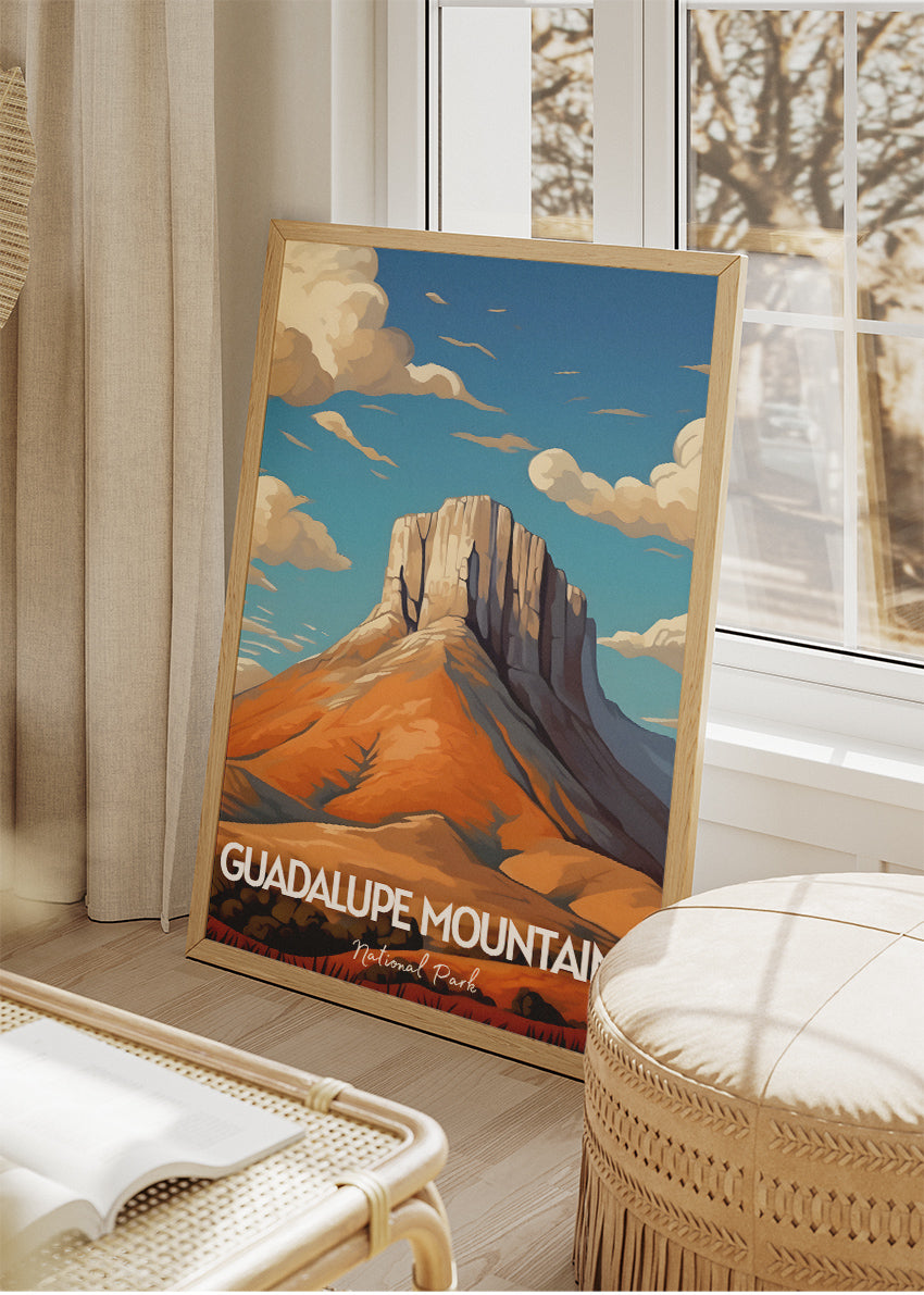 Guadalupe Mountains National Park Poster & Canvas Print – El Capitan Texas Desert Landscape Wall Art