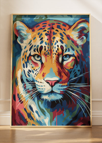 Colorful Leopard Poster & Canvas Print – Vibrant Wildlife Art